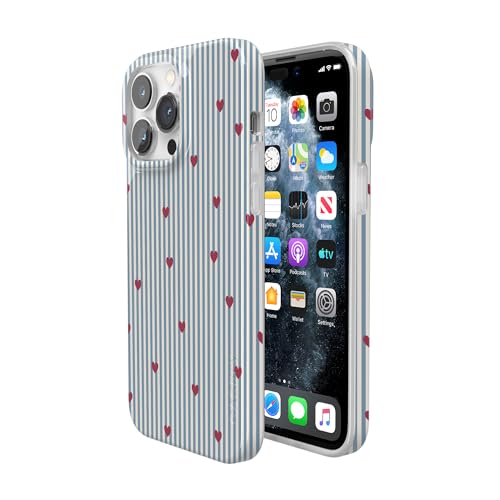 Casely iPhone 14 Pro Case | Love Lines | Blue Stripes | Compatible with MagSafe | Classic Ultra Slim Design - color: Love Lines | Blue Stripes, size: iPhone 14 Pro