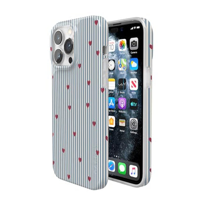 Casely iPhone 14 Pro Case | Love Lines | Blue Stripes | Compatible with MagSafe | Classic Ultra Slim Design - color: Love Lines | Blue Stripes, size: iPhone 14 Pro