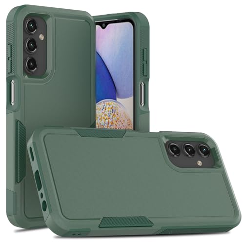 for Galaxy A15 5G Phone Case, [Military Grade Drop Tested] with HD Screen Protector, Dual Layer Protective Heavy Duty Cell Phone Cover Non-Slip Shockproof Case for Samsung Galaxy A15 5G (Dark Green) - color: Dark Green