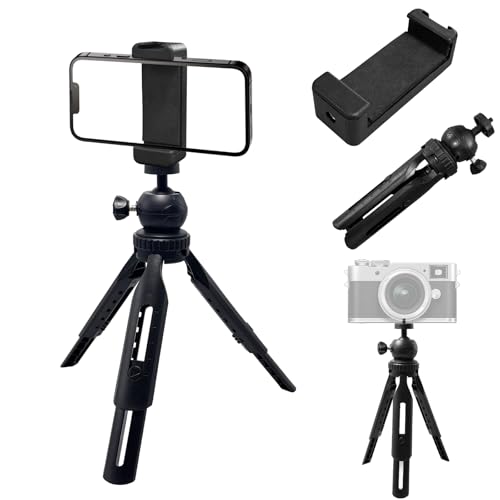 Extendable Mini Camera Tripod, Portable Selfie Stick Handle Grip Desktop Webcam Tripod with 1/4" Screw for DSLR Camera Webcam Phone Holder Selfie Stick Vlog Tripod (Retractable)