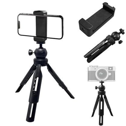 Extendable Mini Camera Tripod, Portable Selfie Stick Handle Grip Desktop Webcam Tripod with 1/4" Screw for DSLR Camera Webcam Phone Holder Selfie Stick Vlog Tripod (Retractable)