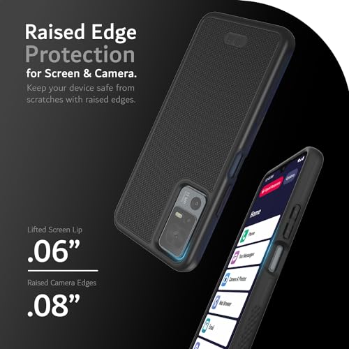 TUDIA MergeGrip for Jitterbug Smart 4 Case T608G, [Military Grade Drop Tested] Shockproof Protection Slim Rugged Dual Layer Heavy Duty Phone Cases for Senior - Matte Black - color: Matte Black