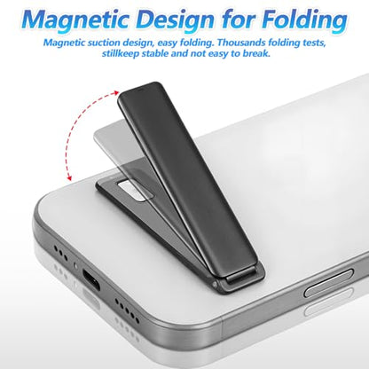 Ymapinc 2-Pack Aluminum Kickstand for Phone Case, Adjustable Foldable Cell Phone Holder Stand for Desk, Self-Adhesive & Invisible Tablet Kickstand - Black - color: black