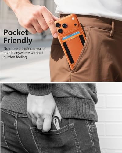 ExtreLife for MagSafe Wallet with Money Clip, ID Window & 8 Card Holder - color: Cosmic Orange