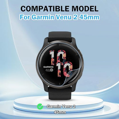 6 PCS Compatible for Garmin Venu 2 Screen Protector Clear, Full Cover Anti-scratch Soft TPU [Not Glass] with Great Protection for Venu 2 Watch Film, Sensitive Touch & HD - size: venu 2
