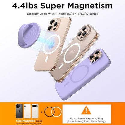 Magnetic Phone Grip for MagSafe, Silicone Ring Grip, Lilac Purple - color: Lilac Purple