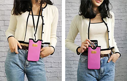 Tainada Neoprene Neck Cell Phone Sleeve Pouch w/Belt Loop Holster (Pink) - color: Pink