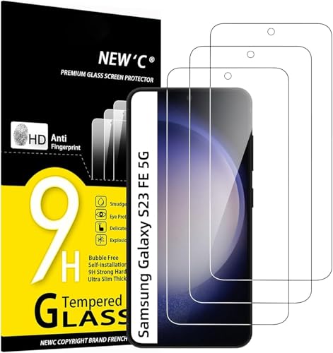 NEW'C for Samsung Galaxy S23 FE 5G Screen Protector Tempered Glass - size: S23 FE 6.4 inches