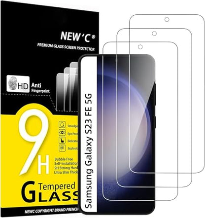 NEW'C for Samsung Galaxy S23 FE 5G Screen Protector Tempered Glass - size: S23 FE 6.4 inches