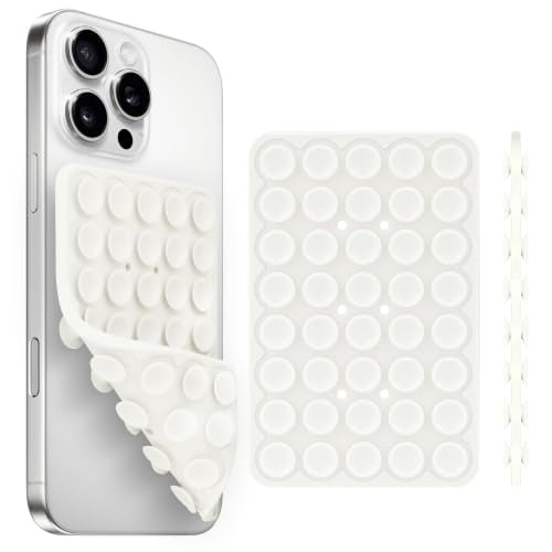 Yojaro Silicone Suction Cup Phone Case Mount Double Sided, Phone Accessories Hands-Free Strong Grip Holder for Selfies and Videos, Silicon Phone Stand for iPhone and Android White - color: White