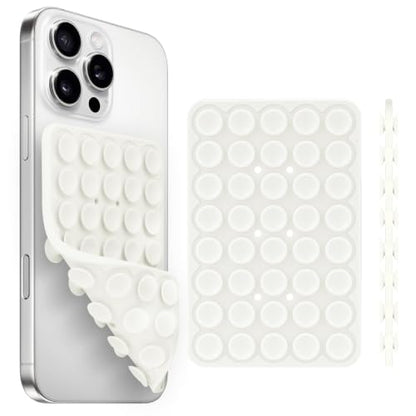 Yojaro Silicone Suction Cup Phone Case Mount Double Sided, Phone Accessories Hands-Free Strong Grip Holder for Selfies and Videos, Silicon Phone Stand for iPhone and Android White - color: White