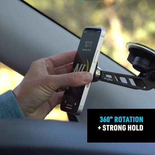 Nite Ize Steelie Orbiter Plus Magnetic Phone Socket + Metal Ring - Strong Dashboard Mount Phone Socket for a Secure Hold - Smooth Glide - Adjustable Viewing - Works with Steelie Mounts - style: Orbiter Plus Socket + Metal Ring