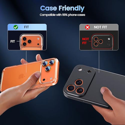 CACOE Camera Lens Protector for iPhone 14/15/16/17 Pro/Pro Max Cover - color: Orange