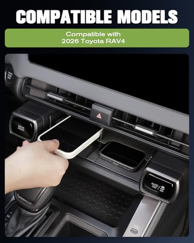 RAV 4 2026 XSE Tray 2-in-1 2026 Rav4 Wireless Charging Tray Compatible with 6th Gen 2026 Toyota RAV4 Compartment Charging Insert Divider 2026 RAV4 Wireless Charging Mat Silicone RAV 4 2026 Accessories - size: 2) RAV4 2026 Charging Insert Divider (2-in-1)