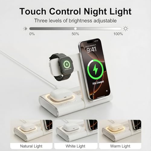BLKE Bedside Charging Hub with Speaker Light: Foldable Wireless Station