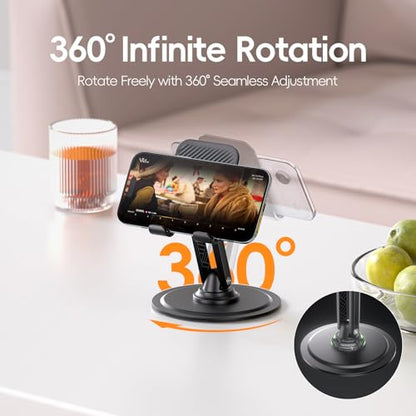 Adjustable Phone Stand for Desk, 360° Rotating Foldable Mobile Phone Holder - color: Desktop Phone Holder