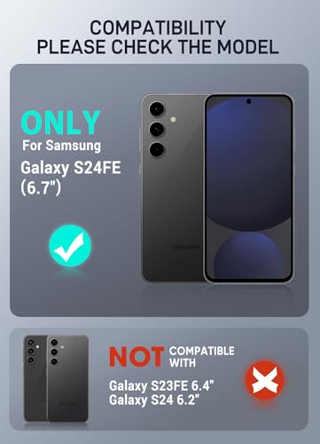 i-Blason Armorbox for Samsung Galaxy S24 FE Case with Stand & Belt-Clip [Built-in Screen Protector] [Military Protection] Full-Body Rugged Bumper Shockproof Phone Case with Kickstand (Black)