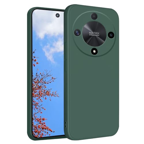 Phone Case for Honor Magic 6 Lite, Silky Soft Touch for Honor Magic 6 Lite Case Silicone Shockproof Slim Cute Anti Fingerprint Protective Cover Aesthetic (Dark Green) - color: Dark Green
