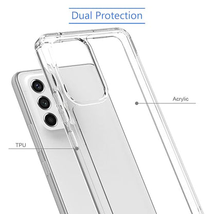 Crystal Clear case for Samsung Galaxy A33 5G [Non-Yellowing][10FT Military Grade Protection] Anti-Scratch Protective Transparent Cover with Acrylic Hard(Back) + Soft TPU Bumper(Sides) - Clear