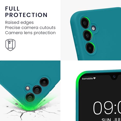 kwmobile Case Compatible with Samsung Galaxy A14 5G Case - Protective Slim TPU Phone Cover - Soft Matte Finish - Teal Matte - color: teal matte, size: Galaxy A14 5G