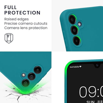 kwmobile Case Compatible with Samsung Galaxy A14 5G Case - Protective Slim TPU Phone Cover - Soft Matte Finish - Teal Matte - color: teal matte, size: Galaxy A14 5G