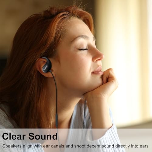 Joysico Wired Open Ear Headphones Over Ear Earbuds w Mic and Volume Control