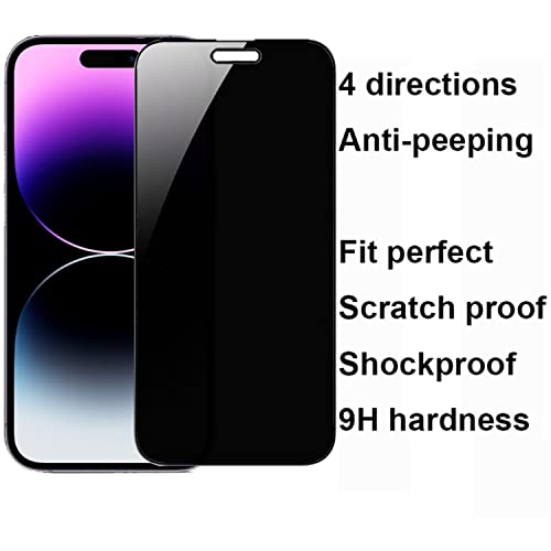 2 Pack 360 Degree Privacy Tempered Glass for iPhone 14 Pro Max Anti-Spy 4 Directions Screen Protector Film 4 Sides Anti-Peeping 6.7 inch - size: For iPhone 14 Pro Max