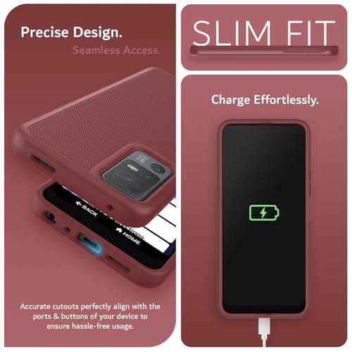 TUDIA MergeGrip for Jitterbug Smart 4 Case T608G, [Military Grade Drop Tested] Shockproof Protection Slim Rugged Dual Layer Heavy Duty Phone Cases for Senior - Burgundy - color: Burgundy