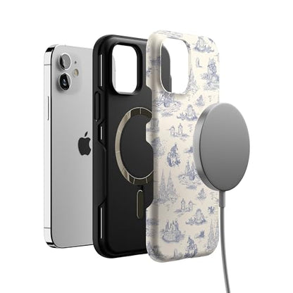 Casely iPhone 12 Mini Case | Graveyard Gathering | Skeleton Picnic | Bold Protective Design | MagSafe Compatible Design - color: Graveyard Gathering | Skeleton Picnic, size: Iphone 12 Mini