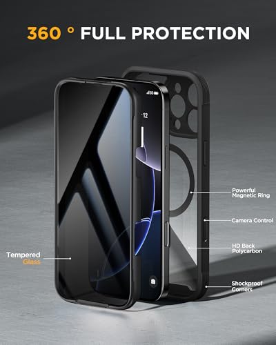 miracase Privacy for iPhone 16 Pro Max Case, 25° Anti-Spy, Black - color: Black, size: iPhone 16 Pro Max