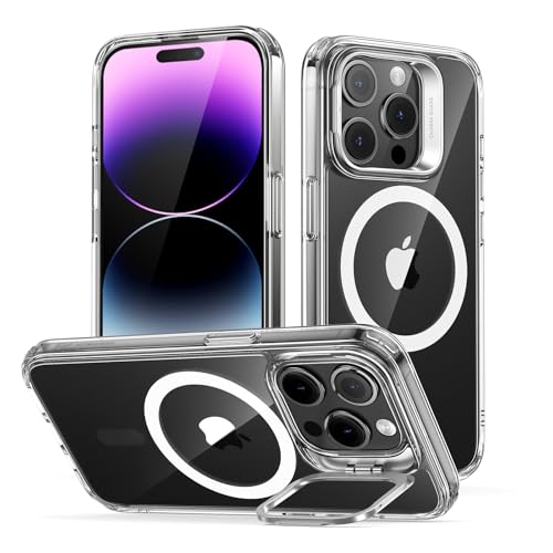 ESR for iPhone 14 Pro Case, Compatible with MagSafe, Built-in Stash Stand Clear Phone Case for iPhone 14 Pro, Military-Grade Protection, Magnetic Phone Case, Classic Series,Clear - color: Clear, size: iPhone 14 Pro 6.1inch