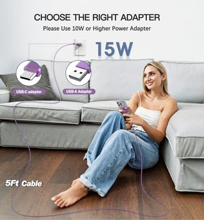 Magnetic Wireless Charger, 2-Pack 15W Fast Mag-Safe Stand for iPhone 17-12 - color: Purple Magnatic Charger
