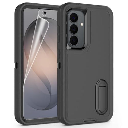 for Samsung Galaxy S26 Plus Case, Heavy Duty Shockproof Phone Case with Built-in Kickstand + Screen Protector [Black/Black] - size: for Galaxy S26 Plus