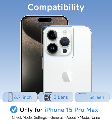 USLAI Case for iPhone 15 Pro Max, Anti-Yellowing, Crystal Clear Back, Shockproof & Military‑Grade Drop Protection - Transparent - color: Clear, size: iPhone 15 Pro Max