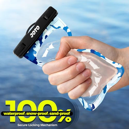 JOTO Up to 7" Universal Waterproof Phone Case for iPhone 17 Air 16 15 14 13 12 11 Plus Pro Max, IPX8 Cellphone Dry Bag XR X SE, Galaxy S23 S22 S21 S20+ S20 S10 Plus Note, Pixel -CamoBlue - color: CamoBlue, size: 1 Pack