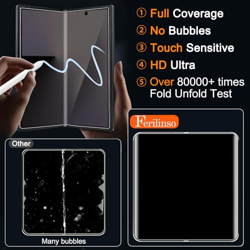 Ferilinso Screen Protector for Samsung Galaxy Z Fold 7, Tempered Glass Back - size: Galaxy Z Fold 7-Clear