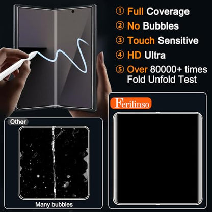 Ferilinso Screen Protector for Samsung Galaxy Z Fold 7, Tempered Glass Back - size: Galaxy Z Fold 7-Clear