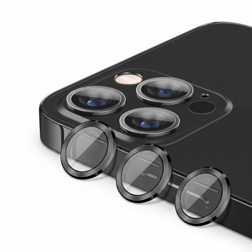 Camera Lens Protector for iPhone 15 Pro Max/15 Pro/14 Pro Max/14 Pro 9H Tempered Glass Screen Protector Cover Alignment Kit Metal Individual Ring (Grey Glitter) - color: Grey Glitter