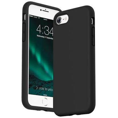 SURPHY Designed for iPhone SE Case, iPhone 8 Case, iPhone 7 Case, Liquid Silicone Phone Case for iPhone se 3rd 2nd SE 2022 SE 2020, Black - color: Black