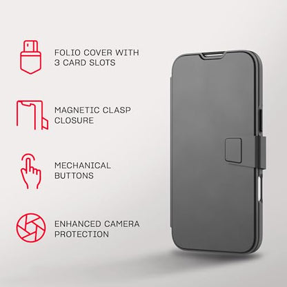 Tech21 EvoLite Wallet for iPhone 16 Plus - 3 Card Slot Wallet - Impact Protection Case - in Black - color: Black, size: iPhone 16 Plus