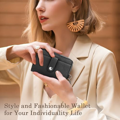 Diaclara Clip and Go Leather Phone Strap with Zipper Pouch- Stylish Crossbody Adjustable Lanyard with Wallet for All Phones, Black - color: Leather Black