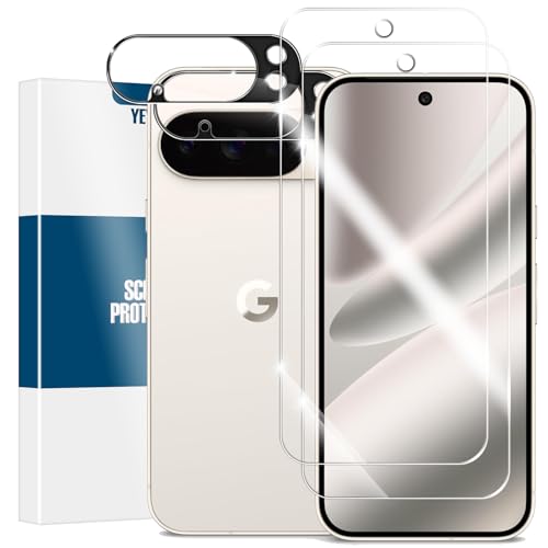 Screen Protector for Google Pixel 10 Pro, [2+2 Pack] Tempered Glass & Camera Lens Protectors[Ultrasonic Fingerprint Unlock] [Case Friendly] [Bubble-Free] Screen Protector Glass For Pixel 10 Pro - size: Google Pixel 10 Pro