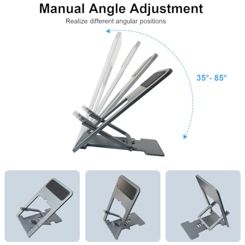 POQOD Ultrathin Cell Phone Stand for Desk, Foldable Phone Stand - color: Grey-Ultrathin