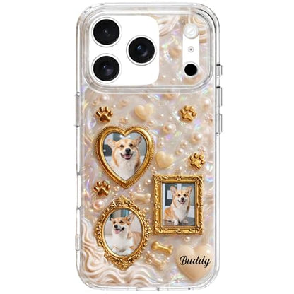 Our Furry Friend Forever, Personalized Clear Phone Case, Gift for Dog Lovers Custom Pet Dog Cat Name Breed Protective Cover Accessories Unique Birthday for Women Men Mom Dad