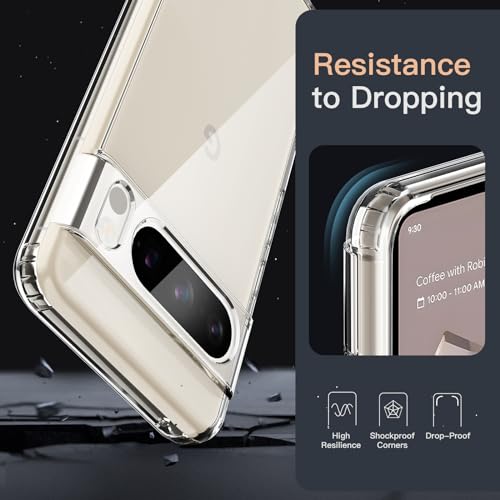JETech Case for Google Pixel 8 Pro, Anti-Yellowing, Clear | Shockproof Protection, Scratch Resistant Hard PC Back, Durable Transparent TPU Bumper - color: Clear, size: Pixel 8 Pro