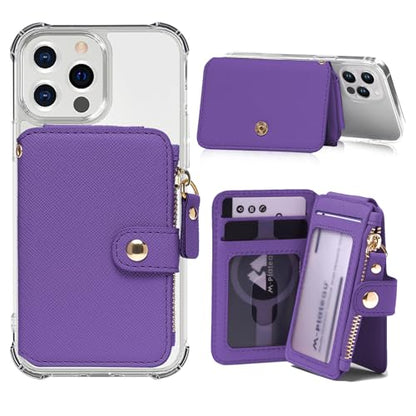 Phone Wallet Stick On, Credit Card Holder for Women Attachable 3M Sticker | Card Holder for Phone case Stick on Attachable Credit Card Holder for Phone (Compatible with Most Smartphones) (Dark Purple) - color: Dark Purple