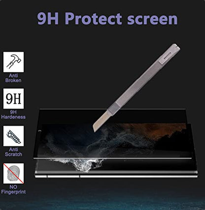 【2+2 Pack for Samsung Galaxy S24 Ultra Privacy Screen Protector Tempered Glass with Camera Lens Protector - High Transparency, Shockproof, Anti-Smudge, Supports Fingerprint Unlock - size: S24U 2+2