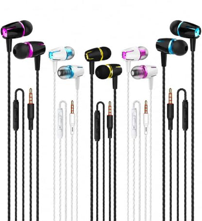 Kamon 5 Pack Wired Earbuds Headphones with 3.5mm AUX Plug Earphones (K1) - color: K1