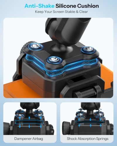 OMOTON Bike Phone Holder Extended Arm, Anti-Shake Camera-Friendly Mount - color: 7-Black Pro
