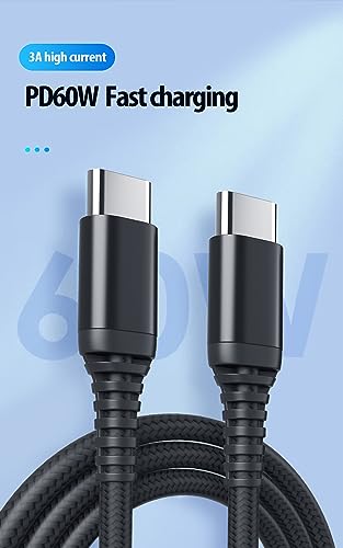 [3 Pack - 10ft USB Type C to USB C 60W PD Fast Charging 10 feet Braided Cables Compatible with iPhone 15, MacBook Pro, iPad mini 6, Air 4, Galaxy S23, Note, Pixel, Pixel, Moto Edge - size: 3-Pack - 10ft